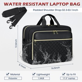 NEWHEY Laptop Bag 17.3 Inch Briefcase Women's Computer Bag Laptop Bag Business Notebook Bag Waterproof Laptop Shoulder Bag for Business, black