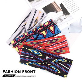 CAKURE Boho Headbands Criss Cross Head Band Hipped Turban Sport Yoga Running Hair Bands Breathable African Head Wraps Hair Accessories for Women and Girls Pack of 4