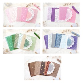 50 Sheets Textured Scrapbooking Special Paper and Mesh Fabric Assorted Set, Mixed Lace Mesh for Bullet Junk Journaling Supplies Diary Planner Materials Collage Card Embellishments 5.51x3.74 Inch