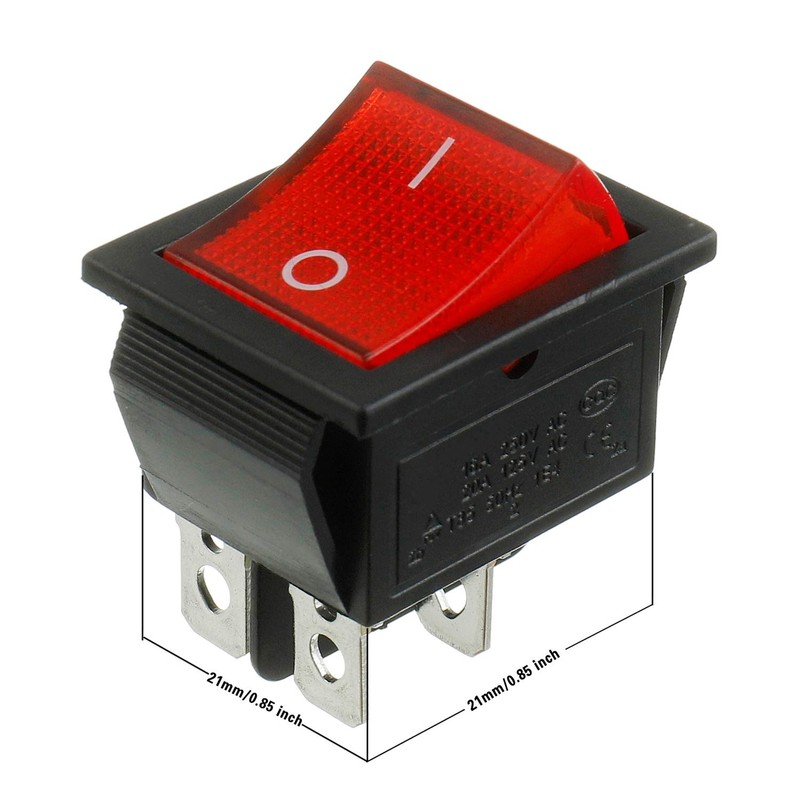 BOJACK 2 Position Rocker Toggle Switch ON/Off DPST 4 Pin