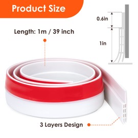 YOUSHARES Silicone Seal Strip and 39 Feet Long Weather Stripping Seal Strip for Doors/Windows, Silicone Sealing Tape for Door Draft Stopper Adhesive Tape Doors Windows and Shower Glass Gaps (White)