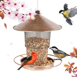Talkson Bird Feeder for Outdoor,Squirrel Proof Bird Feeders,Metal Hanging Wild Bird Feeder,2LB Metal Wild Bird Seed Feeders for Bluebird, Cardinal, Finch, Sparrow, Blue Jay,Weather-Resistant
