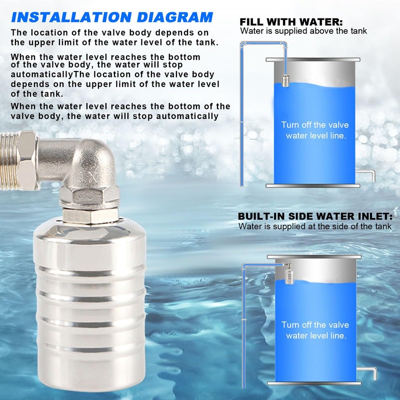 3/4 Inch Automatic Float Valve, Water Level Control Valve, 304