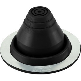 Water-Tite 81468 #1 Metal Roof Flashing, 4-3/4-inch Round Base with EPDM Rubber Collar, For 0" to 2-3/8" Vent Pipes, Black