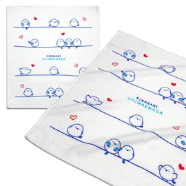 [Kinagani Shimaenaga] Hand Towels, Set of 2, Soft Towels, Gentle on the Skin, 100% Cotton, Made in Japan, Cute, Small Birds (Set of 2, Crystals)