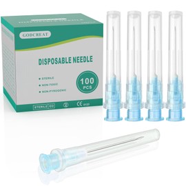 23 Gauge 1 Inch/25MM Luer Lock Needle Pack of 100 for Industrial Accessories Supplies, Individually Packaged