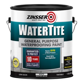 Zinsser 369381 WaterTite General Purpose Waterproofing Paint, Gallon, White