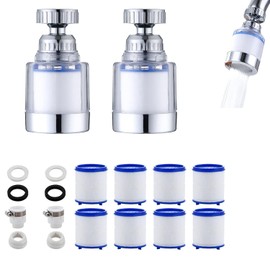 PCTC Bathroom Sink Filter, Bathroom Faucet Filter, 360 Degree Rotating Faucet Filter Purifier Kitchen Faucet, Fluorine, Heavy Metals and Hard Water from Home Kitchens and bathrooms (2 Pack)