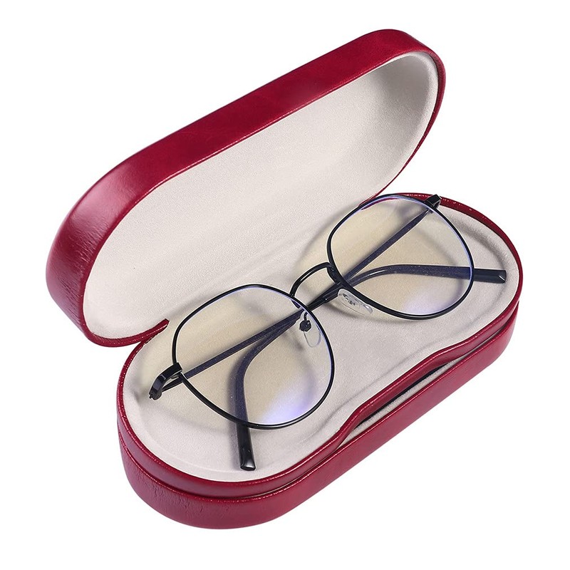 Kanasi Double Glasses Case Hard Shell, 2 in 1 Dual