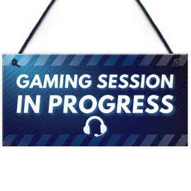 RED OCEAN GAMING WARNING Sign Novelty Funny Gaming Gift For Christmas Gamer Gift For Boys