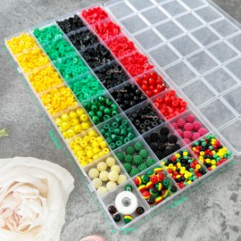 Juneteenth Clay Beads Bracelets and Jewelry Making Kit, Pan-African Freedom Day Beads Art DIY Craft Kit, Jamaica Bohemian Chic Holiday Party Supplies Decors Gift Bag Stuff, 1 Box