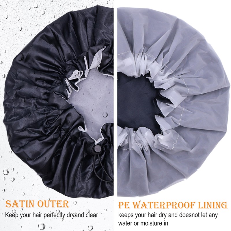 Shower Cap for Men, Waterproof Bath Shower Caps Double Layer