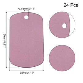 MECCANIXITY 24 Pack Rectangle Aluminum Blank Tags 50 x 30 x 1mm Engraving Stamping Blanks Metal Blanks Label for DIY Jewelry Stamping Tools, Pink