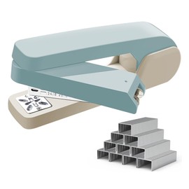 Office Desk Swing-Arm Swivel Stapler, 25 Sheets Capacity, 360 Degree Rotate Desk Staplers with 1000 Staples for Booklet, Book Binding, Brochures Newspapers, Leaflets, Document - Blue
