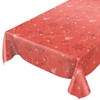 Anro Oilcloth, Wax Tablecloth - Christmas Snowflakes, Red