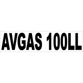 StickerTalk Avgas 100LL Vinyl Sticker, 12 inches by 3 inches