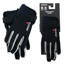 Musto 2018 Essential Sailing Long Finger Gloves in Black - Unisex - Great for Sailing All Year Round