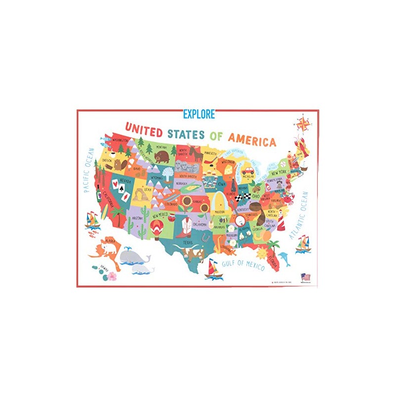 Swiftmaps 28x40 United States USA US Children's Wall Map Mural