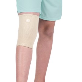 KARM Children's Knee Support - for Girls and Boys | Children's Knee Compression Bandage for Sports & Football & Gymnastics & Knee Problems | Kids Compression Knee Sleeve (1 Piece, Beige)