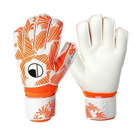 Elivo Soccer Keeper Gloves Junior Soccer Gloves with Finger Support, Latex Palm Surface, Suitable for Elementary School Students, Kids, Boys, Adults for Training, Practice, Competition(Orange Color,