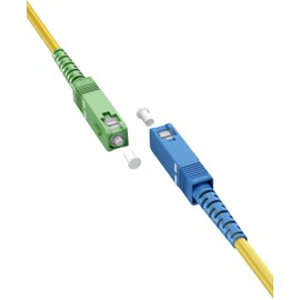 goobay 59662 Fibre Optic Cable (FTTH) / Singlemode (OS2) Simplex / SC APC (8°) Male to SC-UPC (8°) Male/Light Wave Cable / 10 m