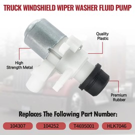 Truck Windshield Wiper Washer Fluid Pump Replace 104307 104252 T4695001 HLK7046 Compatible With Kenworth T680 T880 Peterbilt 320 330 335 337 340 357 362 365 367 378 382 384 385 386 387 388 389 579