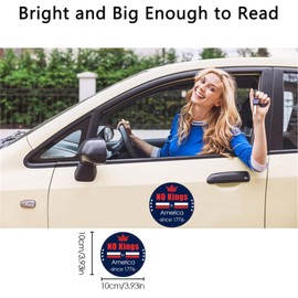 2 Pcs No King in America Signs Circular Car Bumper Magnets,Resist Sign Magnet for Cars,for Adult Funny Car Magnet,Removable Sticker Sign for Men,Teens