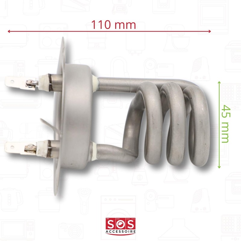 Resistor 1800W (295929-16446) Dishwasher AS0033456 Brandt