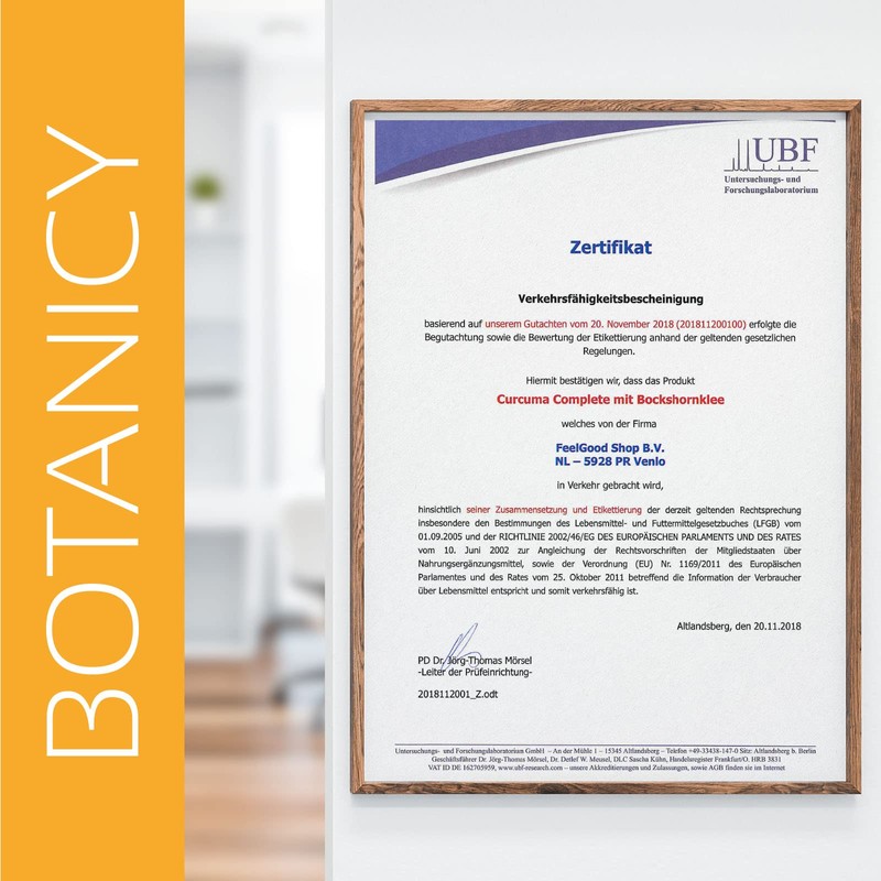 BOTANICY Curcuma Complete with Fenugreek - Contains 95% of all
