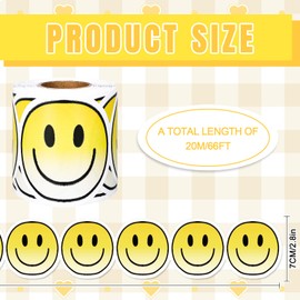 JarThenaAMCS 66Ft Smile Face Bulletin Board Border Bright Happy Face Self Adhesive Border Trim Stickers Roll for Back to School Classroom Office Chalkboard Decor