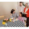 Laroder 3 Pcs Black and White Checkered Tablecloth Plastic Checkered