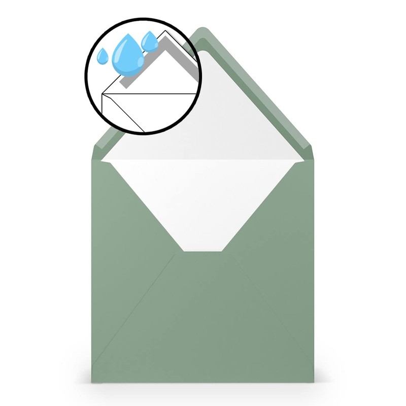 PAPERADO 10 square envelopes Eucalyptus ribbed 100 g/m² envelope without