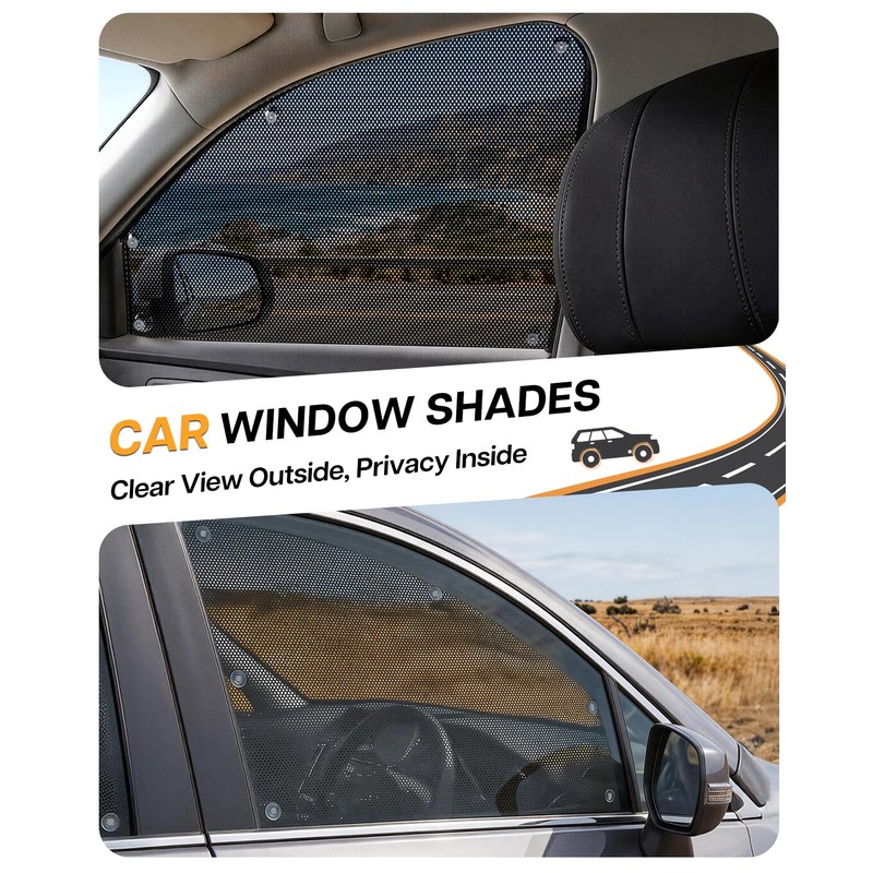 LazBlinds Car Side Window Shades, 2 Pack, 21" L x