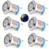 RUNCCI-YUN 6pcs 12-24V 3A 4Pin Waterproof Metal Push Button Momentary