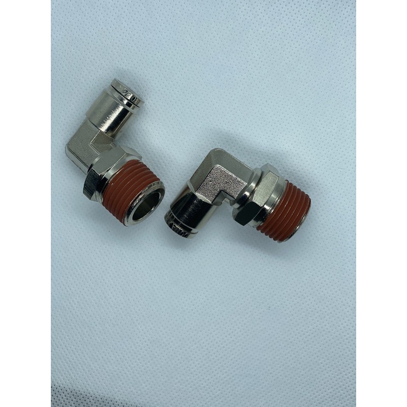 Air Suspension Fittings 2x 1/2 NPT To 3/8 PTC 90