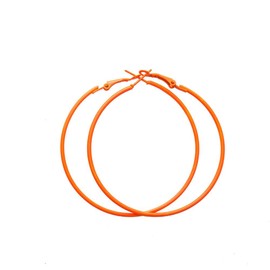 Neon Big Large Hoop Earrings 80s 90s Colorful Chunky Round Hoop Earring for Women-orange