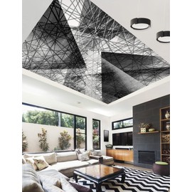 3D Gray Lines A5649 Ceiling Wall Paper Wall Print Decal AJ WALLPAPER | Self-Adhesive Large Ceiling Wallpaper AJ CA Amy 2023 Aug (Vinyl (No Glue & Removable), 【123”x87”】 312x219cm(WxH))