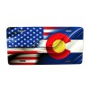 DIGIART INTERNATIONAL COLORADO STATE FLAG AMERICAN FLAG METAL CAR LICENSE