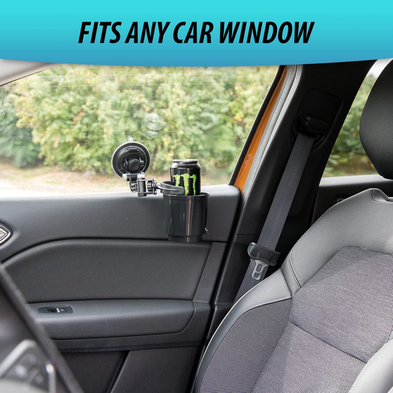 ZONETECH Recessed Folding Cup Drink Holder - Black Premium Quality