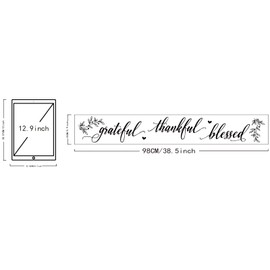 SUPERDANT Inspirational Quotes Wall Sticker Grateful Thankful Blessed Quotes Wall Decal Motivational Text Vinyl Wallpaper Art for Living Room Classroom Office Decoration 38x6in