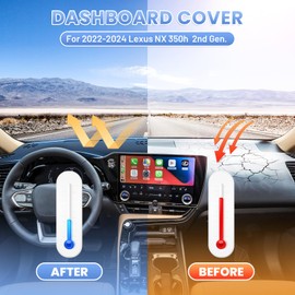 Sunsdrew Dash Cover for 2022-2025 2026 Lexus NX NX 250/NX 350/NX 350h/NX 450h+ Dashboard Cover Mat for NX Accessories Sunshade Nonslip Mesh Protector No Glare