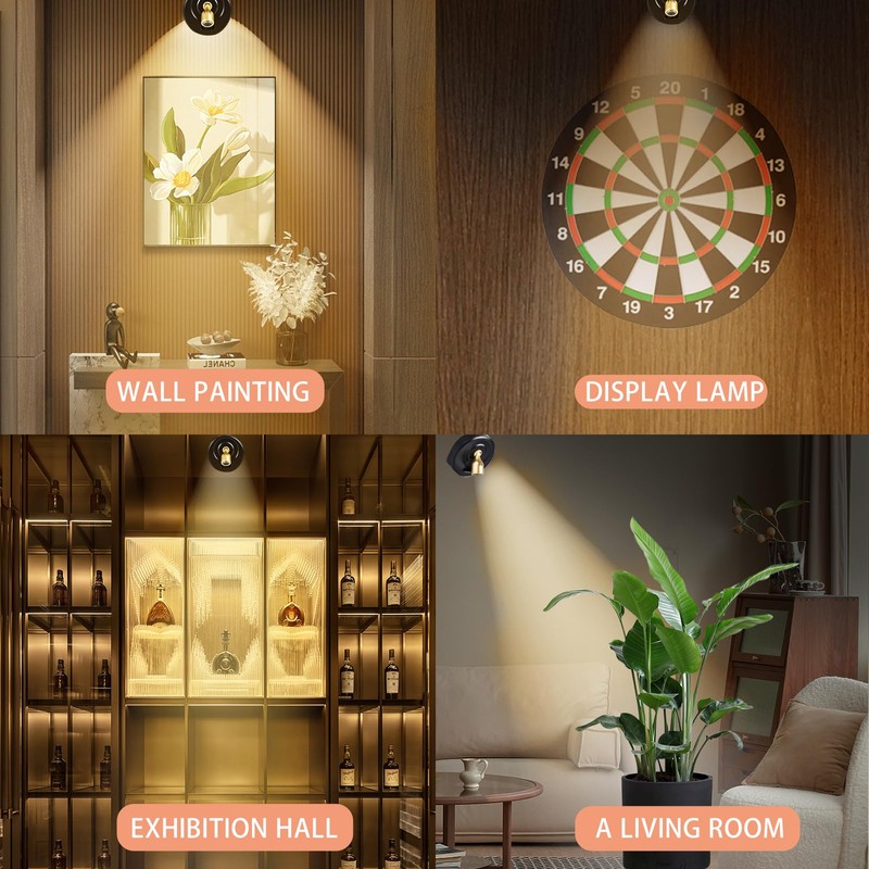 Spotlight Battery Operated, Wireless LED Spot Light, Dimmable 5000mAh Recharging