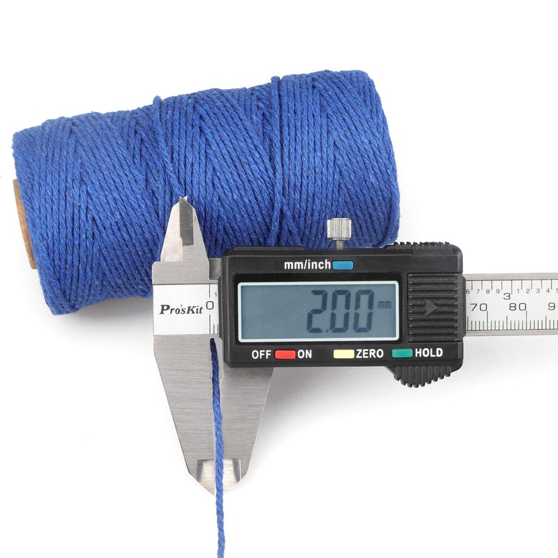 jijAcraft Blue Cotton String Twine 2mm x 100M Decorative Cord