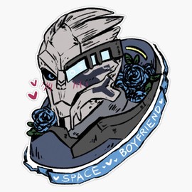 Garrus Vakarian: Space Boyfriend Sticker Bumper Sticker Vinyl Decal 5"