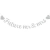 RICHHHA Glitter Silver Future Mr & Mrs Banner with Heart,Pre-Strung,Engagement
