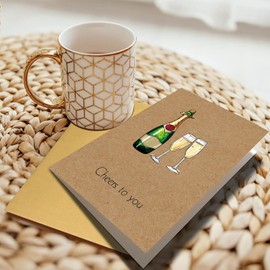 Birthday Card Set (10 Pieces) with Envelopes - Greeting Cards for Greeting Cards - Premium Folding Cards with Envelope Made of Kraft Paper - High-Quality Greeting Cards for Family and Friends