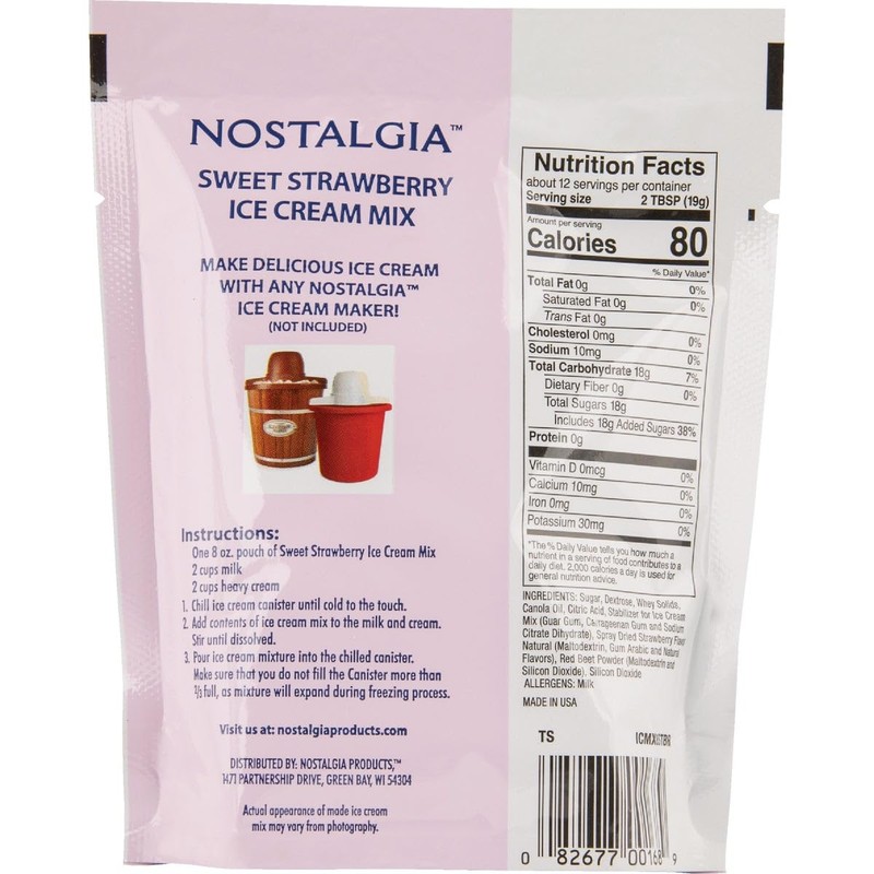 NOSTALGIA STRAWBERRY ICE CREAM MIX