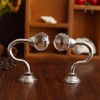 IMIKEYA 4 Pcs Clear Crystal Curtain Rope Holdbacks Wall Mounted