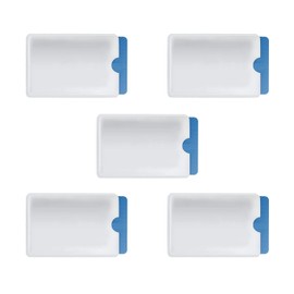 Jedebartey RFID Blocking Credit Card Protector Sleeves, 5Pcs Card Protection Holders - Silver