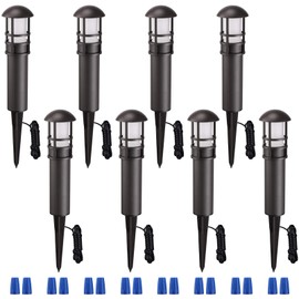 LEONLITE 8-Pack LED Landscape Pathway Lighting, 3W 12V Low Voltage Path Lights Walkway Lights CRI90+, IP65 Waterproof, ETL Listed, Bronze Aluminum Housing, 3000K Warm White